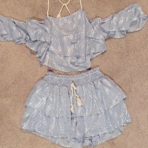 Womens two piece skirt set